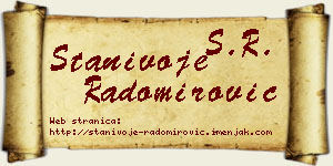 Stanivoje Radomirović vizit kartica